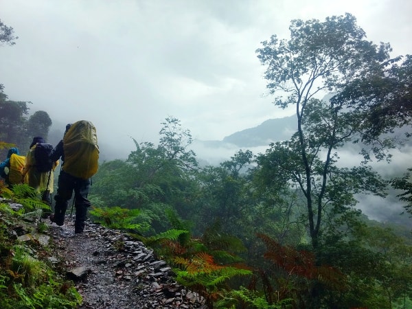 Hiking in the rain